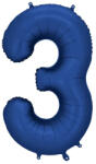 PartyDeco S. r. o 3. szám, fólia lufi, 86 cm, kék