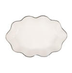 Clayre & Eef Kerámia szappantartó 15x10x3cm, fehér hullámos (6CE1984)