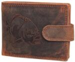 Berledor ponty mintás barna férfi bőr pénztárca (LE-1600-L Carp2 R/TAN HUNTER)