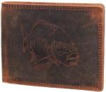 Berledor ponty mintás barna férfi bőr pénztárca (LE-1600 Carp2 R/TAN HUNTER)