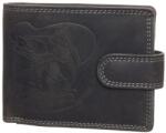 Berledor süllő mintás fekete férfi bőr pénztárca (LE-1600-L Zan1 BLACK HUNTER)