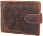 Berledor ponty mintás barna férfi bőr pénztárca (LE-1600-L Carp1 R/TAN HUNTER)