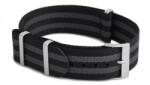 Phenomenato Premium Nato Óraszíj "James Bond" Fekete-Szürke - 22mm / L/XL- 335mm