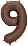 Partydeco Számos lufi 34" 86cm óriás barna fólia szám, számjegy 9-es (LUFI473173)