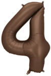 Partydeco Számos lufi 34" 86cm óriás barna szám, számjegy 4-es (LUFI340781)