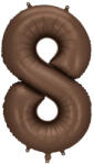 Partydeco Számos lufi 34" 86cm óriás barna szám, számjegy 8-as (LUFI978047)