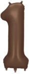 Partydeco Számos lufi 34" 86cm óriás barna fólia szám, számjegy 1-es (LUFI676302)