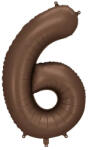 Partydeco Számos lufi 34" 86cm óriás barna szám, számjegy 6-os (LUFI517610)
