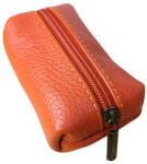 Natascia Bőr kulcstartó narancssárga színben cipzáras prémium (na-963-orange)