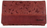 Gina Monti Rimini valódi bőr női pénztárca piros nyomott virágmintás Gina Monti (fr-2367-red)