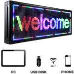  SZÍNES RGB kültéri led fényújság , futófény 325x69 cm