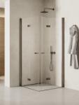 NEW TRENDY New Soleo Gunmetal Brushed cabină de duș 90x80 cm dreptunghiular grafit periat/sticlă transparentă K-2250 (K2250)