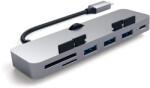 Satechi Alumínium Type-C CLAMP PRO Hub (3x USB 3.0, MicroSD) - Űrszürke