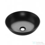 INVENA DOKOS 39, 5 cm-es pultra ültethető mosdó csaplyuk nélkül, fél-matt fekete CE-19-005-C (CE-19-005-C)