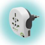 Somogyi Elektronic Adaptor de călătorie Q2POWER 1.100190, USB din lume în Italia, țara de plecare: AUS/CHINA, IT, Marea Britanie, CH, BRAZILIA, SUA, EURO, țara de destinație: IT, port USB (1.100190)