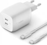 Belkin 65W GaN hálózati adapter 2xUSB-C+100W kábel WCH013vf2MWH-B6
