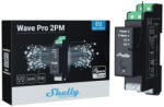 Shelly Qubino Wave PRO 2PM két áramkörös, DIN-sínre illeszthető, fogyasztásmérős okosrelé, Z-Wave protokoll kompatibilis (ALL-REL-WAVEPRO2PM)