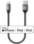 Satechi USB-A to Lightning Cable - сертифициран (MFI) USB-A към Lightning кабел за Apple устройства с Lightning порт (25 см) (сив)
