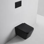 Gamma Mut, falra akasztható wc csésze 51x36 cm Peremnélküli, lassan eső ülőfelülettel, fekete matt, GMA-MUT-202BK (GMA-MUT-202BK)