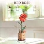 Robotime - Rowood - Vörös Rózsa 106 darabos kirakó (TW042)