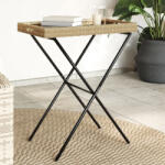 vidaXL bézs összecsukható polyrattan tálcaasztal 65 x 40 x 75 cm (365130)