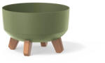Prosperplast Gracia Low alacsony virágcserép, 24 cm - föld zöld (DGRL240L-5615C)