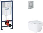 GROHE Rapid SL - Set pentru montare încastrată, toaletă, capac SoftClose și clapetă Skate Cosmopolitan, oțel inoxidabil periat SANI11BB2124 (SANI11BB2124)