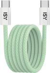 ISY 2V230133 USB Type-C összekötő kábel, mágneses borítás, 1 méter, max 100W, zöld (IUC-5400-GR) (IUC-5400-GR)