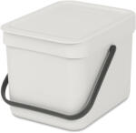 Brabantia Sort & Go szemetes felnyitható fedéllel, fogantyúval - világos szürke 6L (213267)