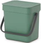 Brabantia Sort & Go szemetes felnyitható fedéllel, fogantyúval - platina zöld 3L (129865)
