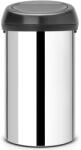 Brabantia Touch Bin New XXL nyomófedeles szemetes - fényes rozsdamentes acél test, matt fekete fedő 60L (402586)