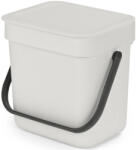 Brabantia Sort & Go szemetes felnyitható fedéllel, fogantyúval - világos szürke 3L (213229)