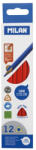 MILAN Set 12 creioane colorate unicolor Milan Rosu 0722313012 (0722313012)