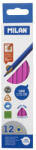MILAN Set 12 creioane colorate unicolor Milan Roz 0722313412 (0722313412)