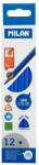 MILAN Set 12 creioane colorate unicolor Milan Albastru 0722314912 (0722314912)