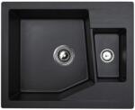 Metalac Linea M 1.5D Metalac Gránit Mosogatótálca - Extra mély, Egymedencés, Szemcsés Fekete