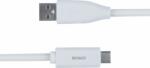 Deltaco USB-A apa - USB-C apa Adat- és töltőkábel 2m - Fehér (USBC-1011M)