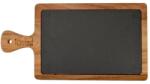 Perfect Home Tava pentru Servire din Piatra cu Maner din Lemn, 26 × 18 cm, Perfect Home (MRK-28111)