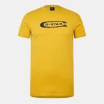 G Star Distressed Old School Logo T- Shirt - Dk Lemon