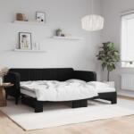 vidaXL fekete kihúzható bársonyheverő 90 x 190 cm (3197078)