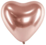  Latex lufi 11" 28cm chrome, Glossy rosegold szív (LUFI611029)