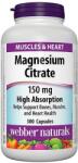 Webber Naturals Магнезий цитрат с висока абсорбция, 150 mg х 300 капсули (5197 WN)