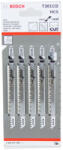 Bosch Set 5 pânze pentru ferăstrău vertical, Clean for Wood T301CD, 117 mm (2608637590)