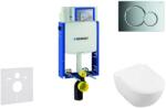 Geberit Kombifix - WC modul nyomógombbal Sigma01, fényes króm + Villeroy Boch - WC és ülőke, DirectFlush, SoftClose, CeramicPlus 110.302. 00.5 NI2 (110.302.00.5 NI2)