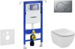 Geberit Duofix - WC modul nyomógombbal Sigma01, matt króm + Ideal Standard Tesi - WC és ülőkéje, Aquablade, SoftClose 111.355. 00.5 NU3 (111.355.00.5 NU3)