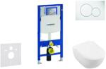 Geberit Duofix - WC modul nyomógombbal Sigma01, alpesi fehér + Villeroy Boch - WC és ülőkéje, DirectFlush, SoftClose, CeramicPlus 111.300. 00.5 NI1 (111.300.00.5 NI1)