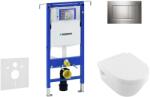 Geberit Duofix - WC modul nyomógombbal Sigma30, fényes króm/matt króm + Villeroy Boch - WC és ülőkéje, DirectFlush, SoftClose, CeramicPlus 111.355. 00.5 NB6 (111.355.00.5 NB6)