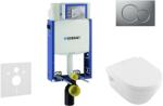 Geberit Kombifix - WC modul nyomógombos Sigma01, matt króm + Villeroy Boch - WC és ülőke, DirectFlush, SoftClose, CeramicPlus 110.302. 00.5 NB3 (110.302.00.5 NB3)