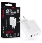 Maxlife ML081094 45W 2xType-C + USB fehér gyorstöltő adapter (ML081094) (ML081094)