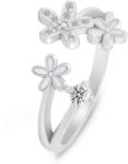 Brilio Silver Bájos nyitott gyűrű Virágok cirkónium kövekkel RI125W 50 mm